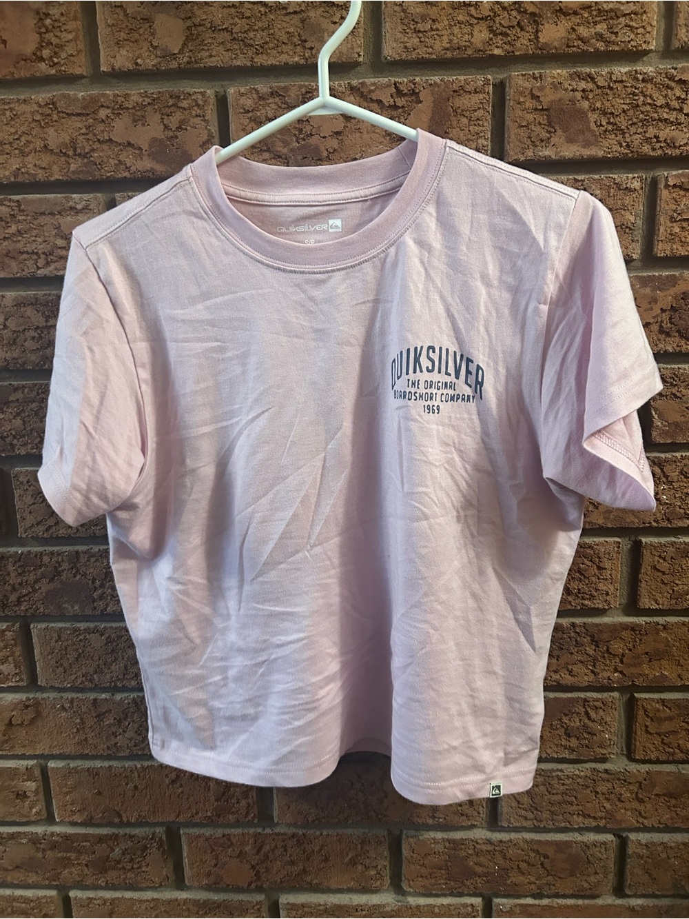 Quiksilver Kids Light Pink Short Sleeve Tee with Small Chest Logo